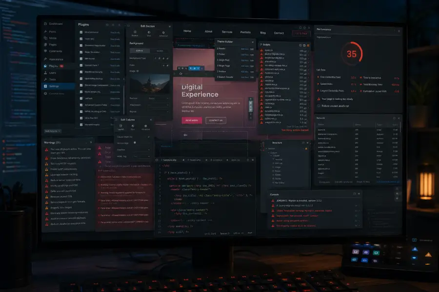Strona oparta o builder - porównanie wydajności