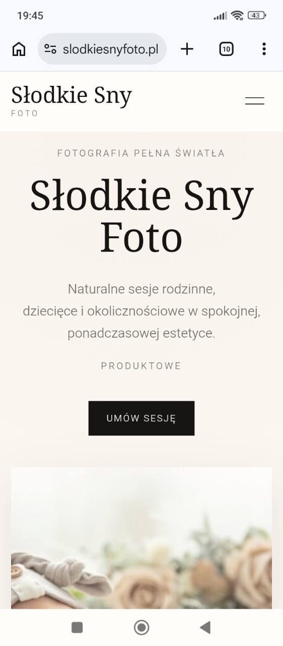 Mobilny widok strony Słodkie Sny Foto