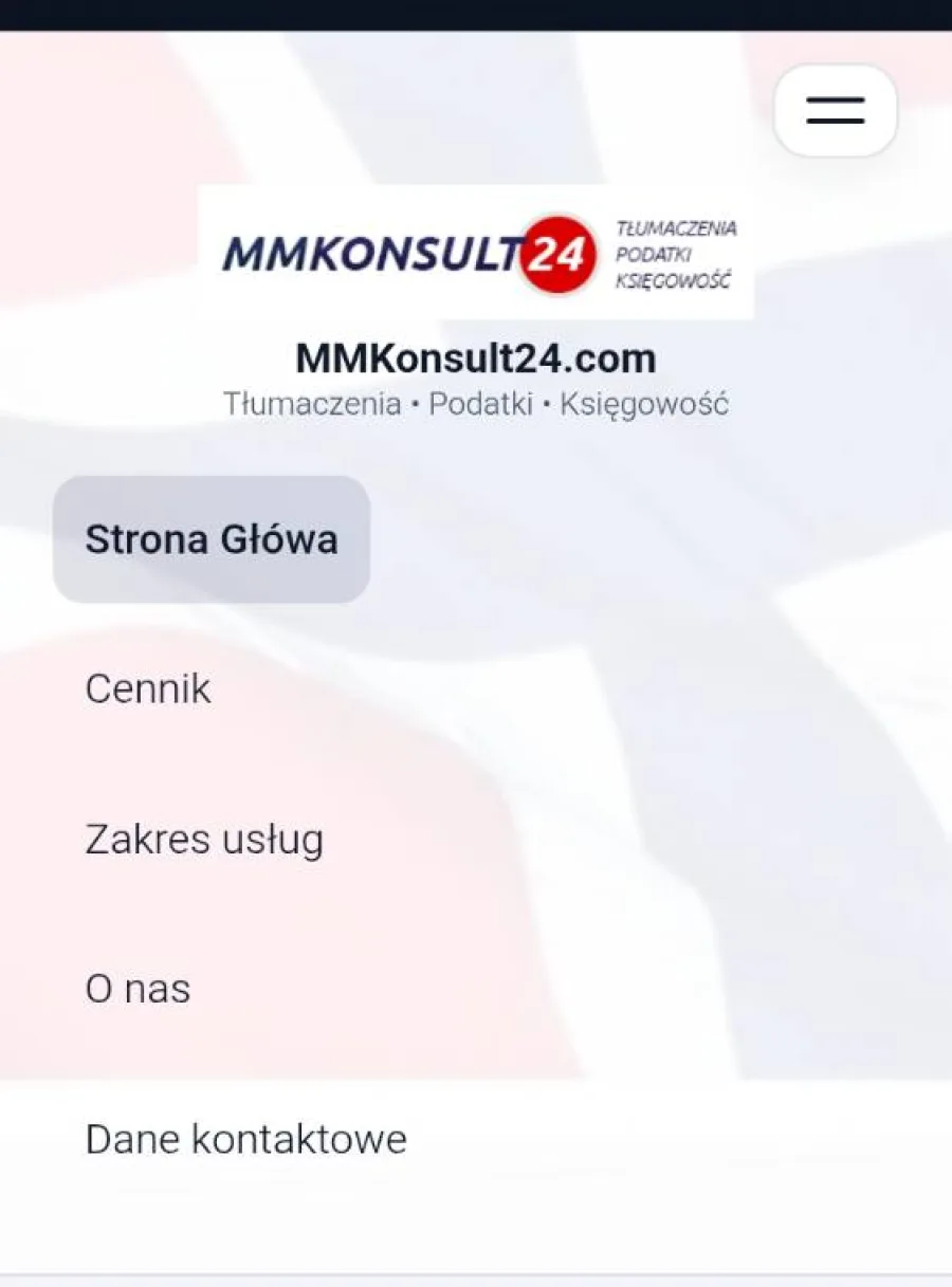 Mobilne menu strony MMKonsult24