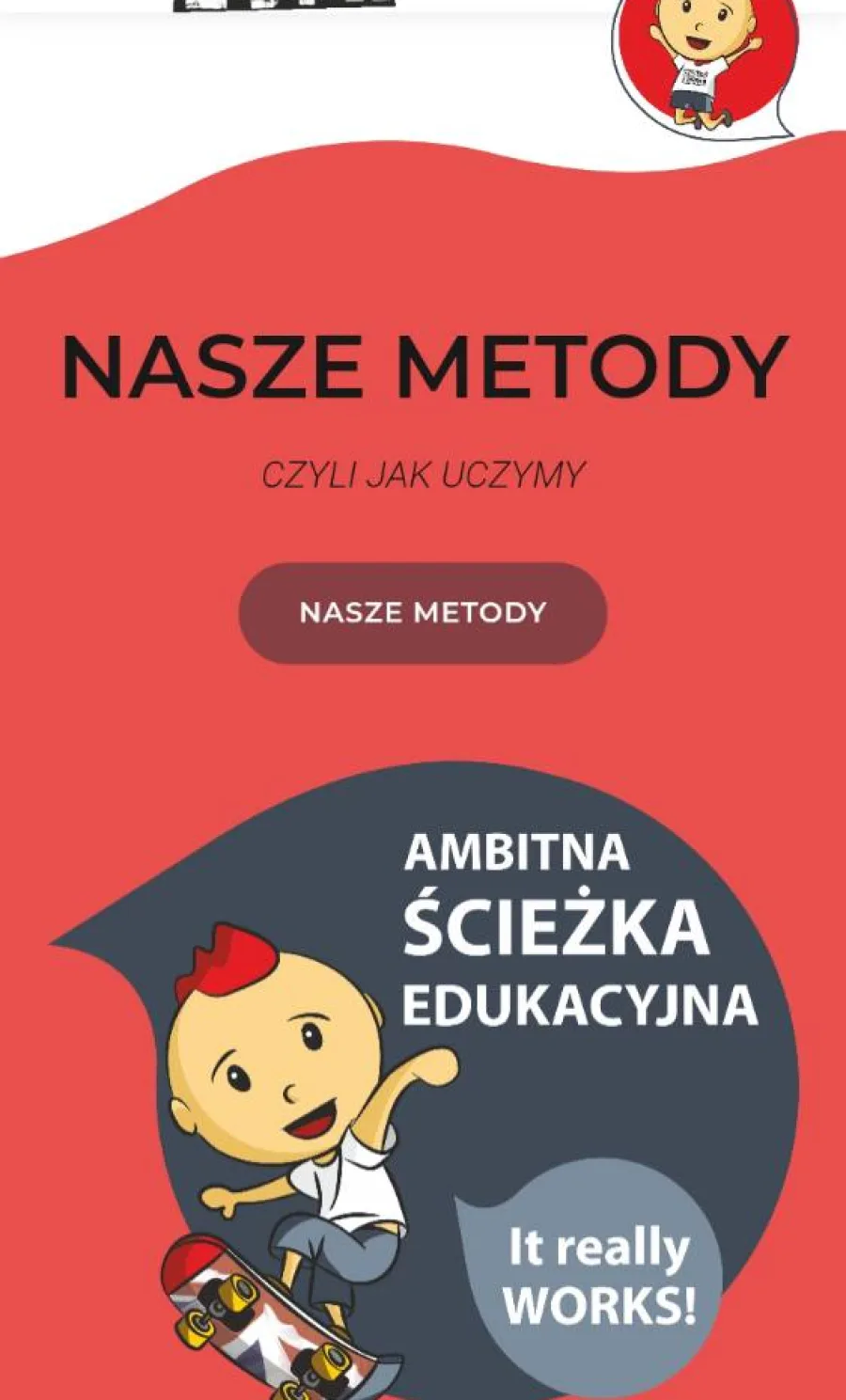 Sekcja Nasze metody na stronie Old School of English